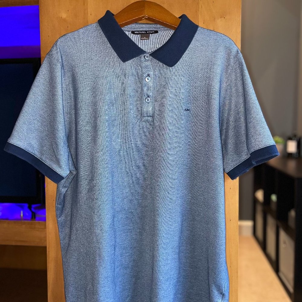 Men's Michael Kors Large Navy Blue Polo